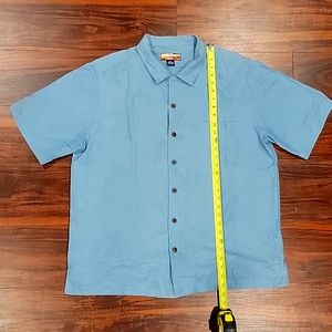 Men's sz XL Lt Blue 100% silk Havana Jacks Cafe